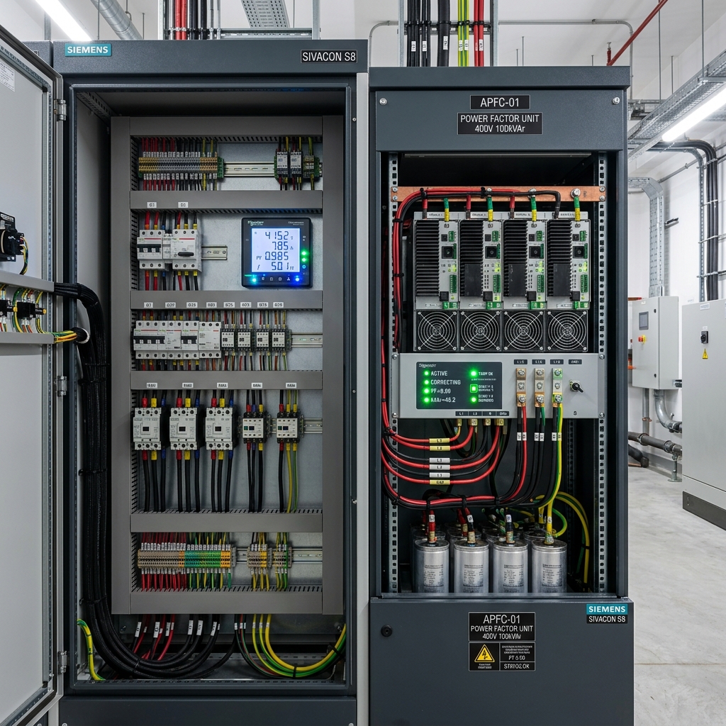 Electrical switchgear and power factor correction