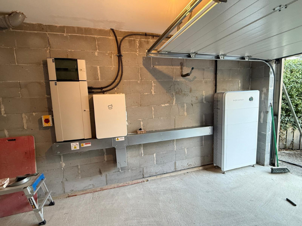 Heat pump and domestic hot water cylinder in plant room